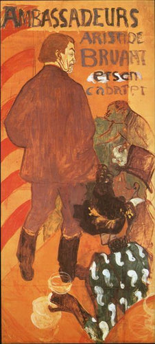 Les Ambassadeurs Aristide Bruant e seu cabaré (Henri de Toulouse-Lautrec) - Reprodução com Qualidade Museu
