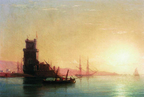 Lisboa. nascer do sol (Ivan Aivazovsky) - Reprodução com Qualidade Museu