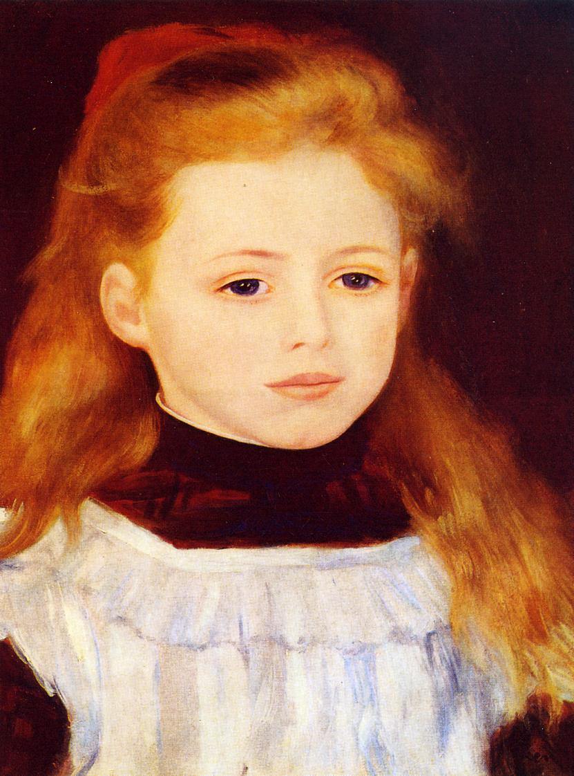 Menina em um avental branco (Pierre-Auguste Renoir) - Reprodução com Qualidade Museu