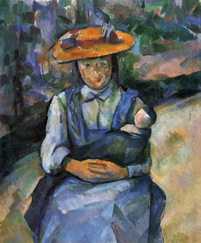 Menina com uma boneca (Paul Cézanne) - Reprodução com Qualidade Museu