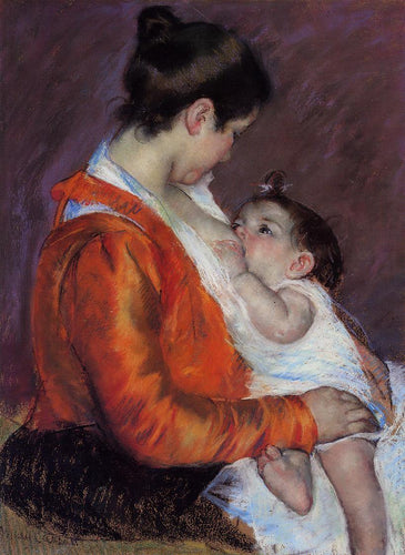 Mãe Louise amamentando seu bebê (Mary Cassatt) - Reprodução com Qualidade Museu