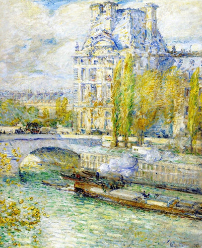 O Louvre e o Pont Royal (Childe Hassam) - Reprodução com Qualidade Museu