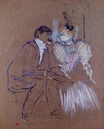 Lucien Guitry e Granne Granier (Henri de Toulouse-Lautrec) - Reprodução com Qualidade Museu