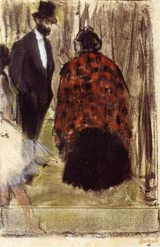 Ludovic Halevy falando com Madame Cardinal (Edgar Degas) - Reprodução com Qualidade Museu