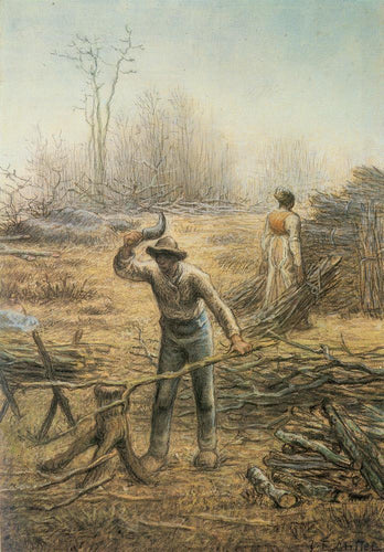 Lenhador preparando lenha (Jean-François Millet) - Reprodução com Qualidade Museu