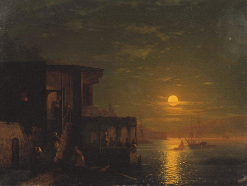 Noite lunar no mar (Ivan Aivazovsky) - Reprodução com Qualidade Museu