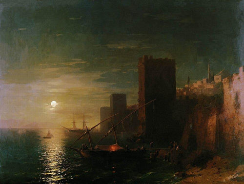 Noite lunar em Constantinopla (Ivan Aivazovsky) - Reprodução com Qualidade Museu