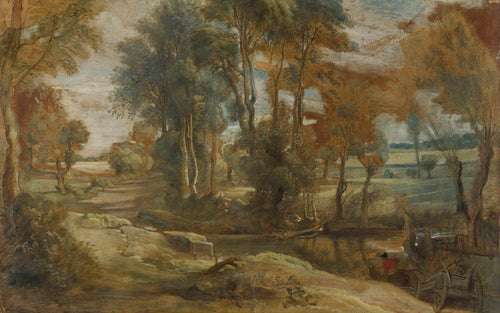 Um vagão que segue um riacho (Peter Paul Rubens) - Reprodução com Qualidade Museu