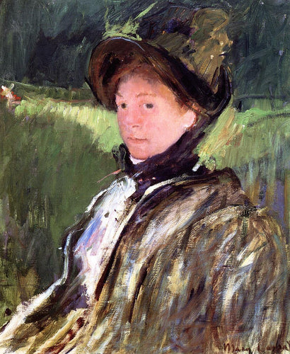 Lydia Cassatt em um boné verde e um casaco (Mary Cassatt) - Reprodução com Qualidade Museu