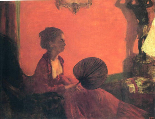 Madame Camus com um fã (Edgar Degas) - Reprodução com Qualidade Museu