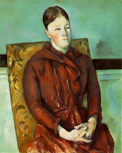 Madame Cézanne em uma cadeira amarela (Paul Cézanne) - Reprodução com Qualidade Museu