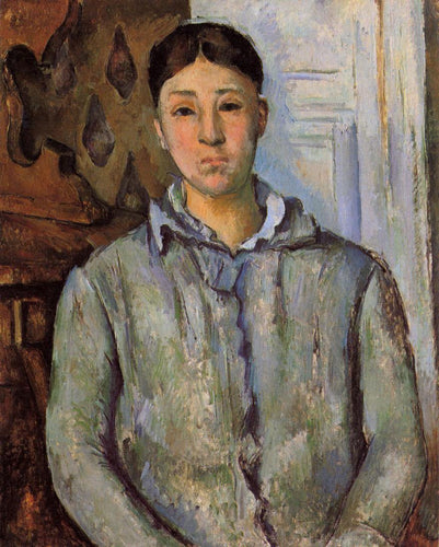 Madame Cezanne In Blue (Paul Cézanne) - Reprodução com Qualidade Museu