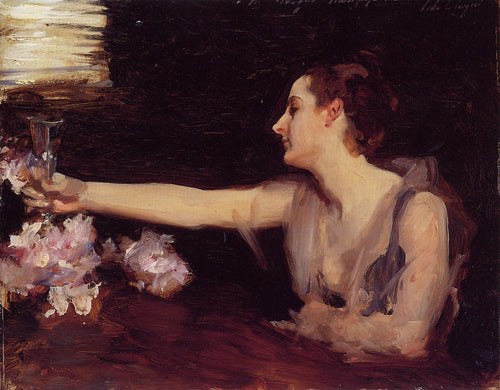 Madame Gautreau bebendo uma torrada (John Singer Sargent) - Reprodução com Qualidade Museu