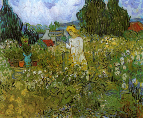 Mademoiselle Gachet em seu jardim em Auvers Sur Oise (Vincent Van Gogh) - Reprodução com Qualidade Museu