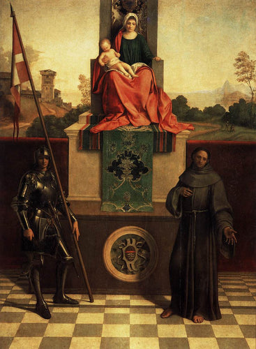 Madonna e criança com santos liberais e Francisco (Giorgione) - Reprodução com Qualidade Museu