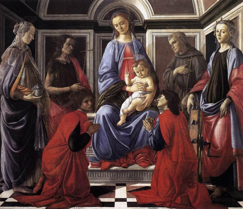 Madonna e criança com seis santos (Sandro Botticelli) - Reprodução com Qualidade Museu
