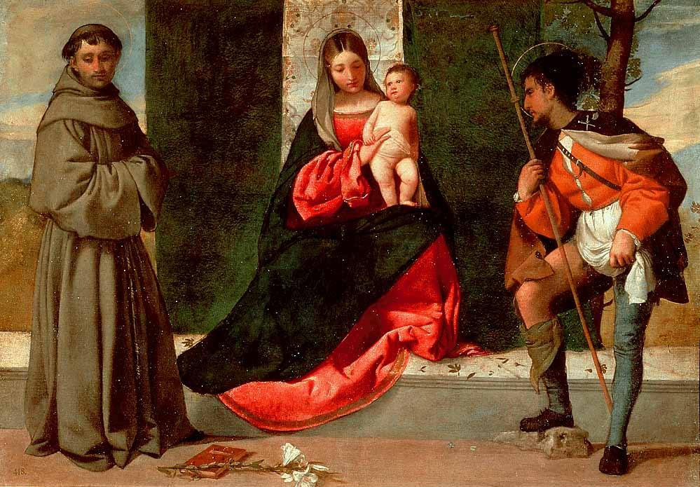Madonna e criança com Santo Antônio de Pádua e Roch
