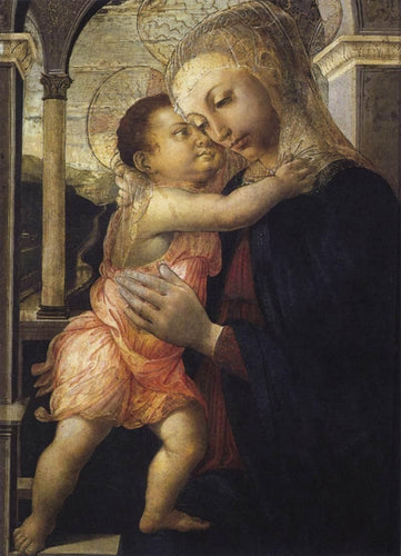 Madonna e criança Madonna Della Loggia (Sandro Botticelli) - Reprodução com Qualidade Museu