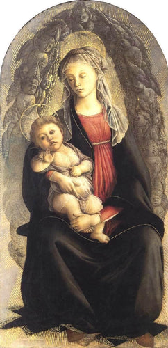 Madonna In Glory With Serafim (Sandro Botticelli) - Reprodução com Qualidade Museu