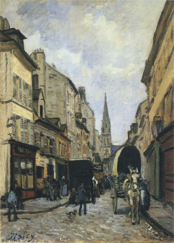 Rua Principal de Argenteuil (Alfred Sisley) - Reprodução com Qualidade Museu