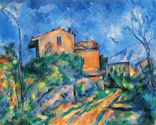 Maison Maria com vista para o Chateau Noir (Paul Cézanne) - Reprodução com Qualidade Museu