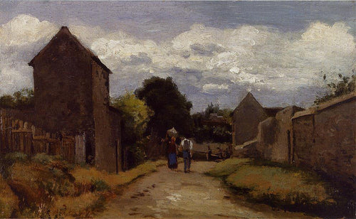 Camponeses e camponeses em um caminho que cruza o campo (Camille Pissarro) - Reprodução com Qualidade Museu