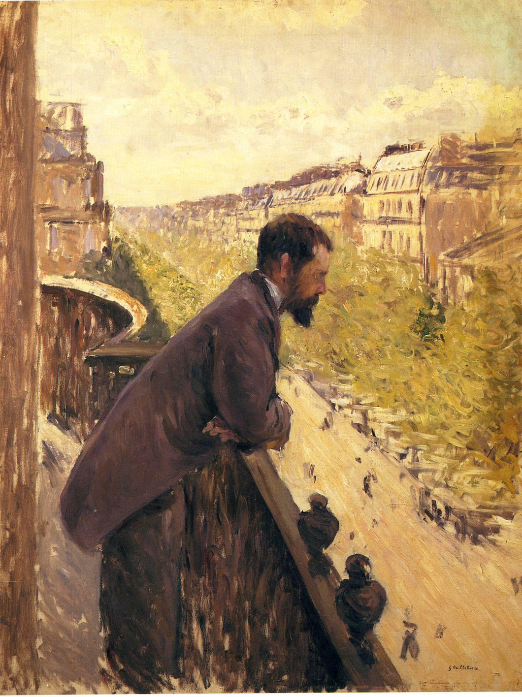 O homem na varanda (Gustave Caillebotte) - Reprodução com Qualidade Museu