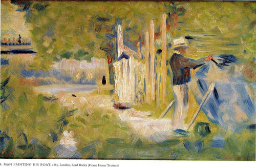Homem Pintando Seu Barco (Georges Seurat) - Reprodução com Qualidade Museu