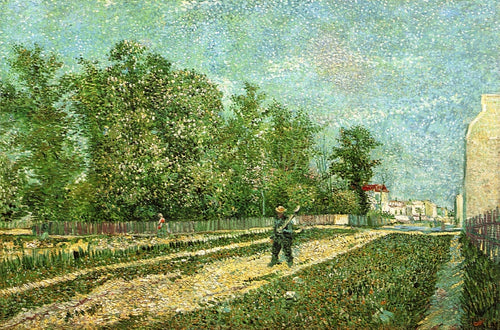 Homem com Spade em um subúrbio de Paris (Vincent Van Gogh) - Reprodução com Qualidade Museu