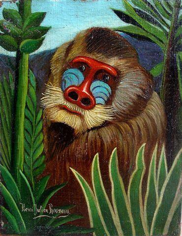 Mandrill In The Jungle (Henri Rousseau) - Reprodução com Qualidade Museu