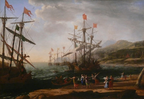 Fuzileiro naval com os Trojans queimando seus barcos (Claude Lorrain) - Reprodução com Qualidade Museu