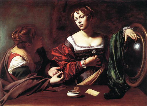 Marta e Maria Madalena (Caravaggio) - Reprodução com Qualidade Museu