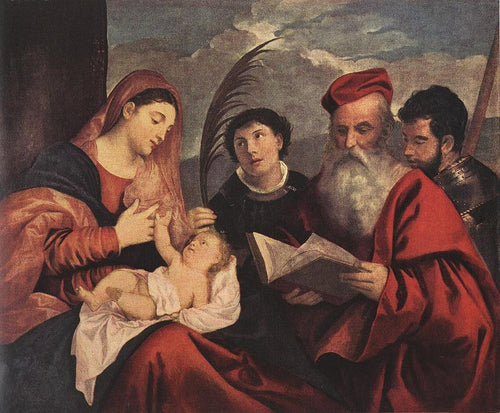 Maria com a criança e os santos