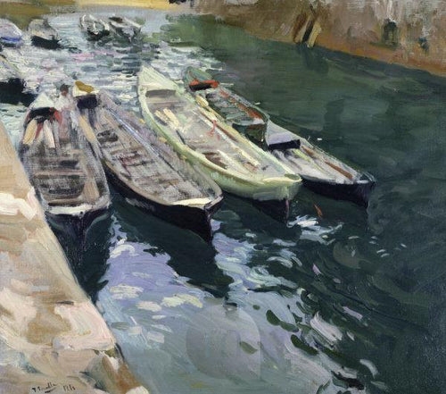 Barcos pesqueiros, porto de Zarauz (Joaquin Sorolla) - Reprodução com Qualidade Museu