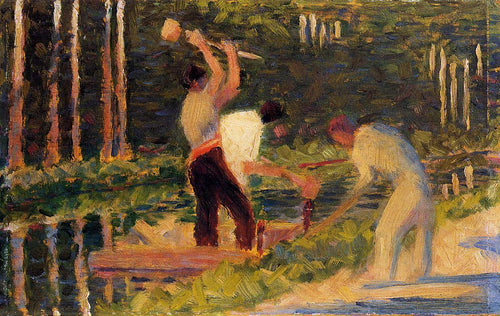 Homens colocando em jogo (Georges Seurat) - Reprodução com Qualidade Museu