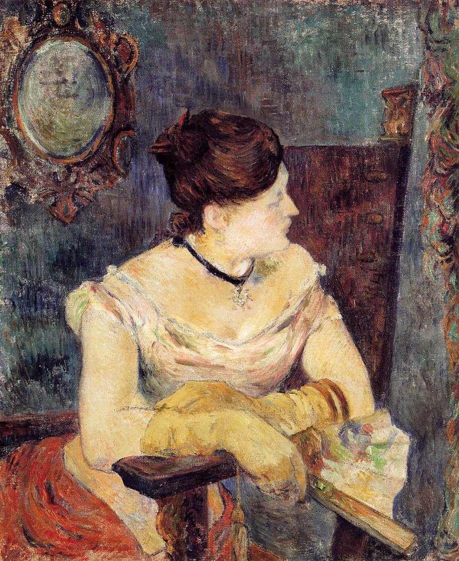 Madame Mette Gauguin em um vestido de noite