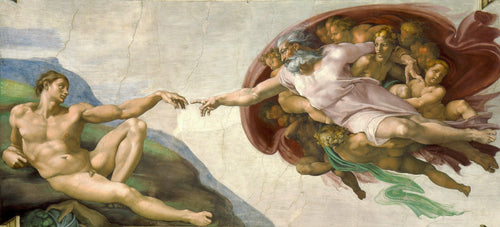A Criação de Adam (Michelangelo) - Reprodução com Qualidade Museu