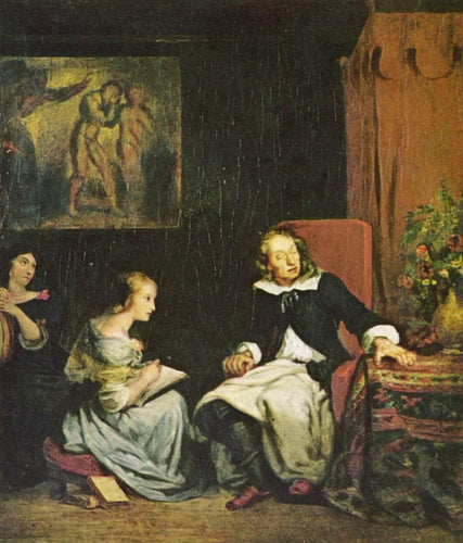 Milton ditou para suas filhas (Eugene Delacroix) - Reprodução com Qualidade Museu