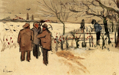 Mineiros na neve, inverno (Vincent Van Gogh) - Reprodução com Qualidade Museu