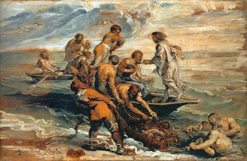 The Miraculous Draft Of Fishes (Peter Paul Rubens) - Reprodução com Qualidade Museu