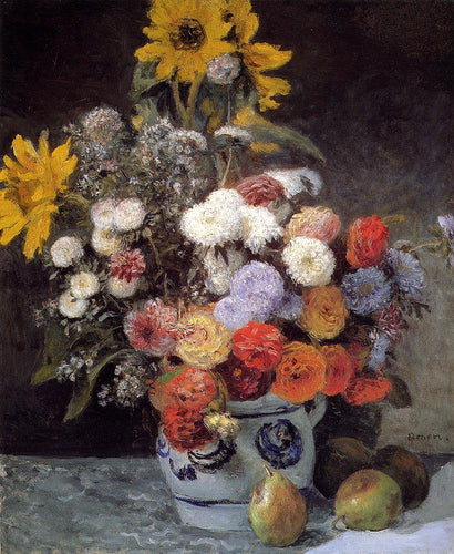 Flores misturadas em uma panela de barro (Pierre-Auguste Renoir) - Reprodução com Qualidade Museu