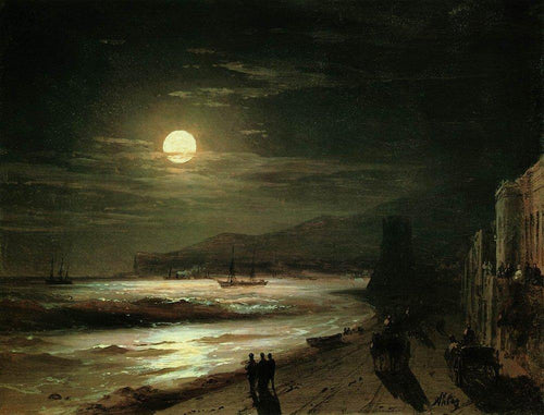 Noite de lua (Ivan Aivazovsky) - Reprodução com Qualidade Museu