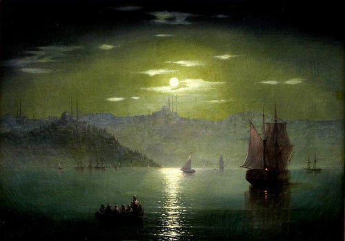 Caminho da lua (Ivan Aivazovsky) - Reprodução com Qualidade Museu