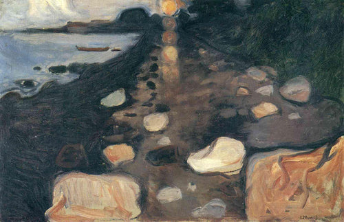 Luar na costa (Edvard Munch) - Reprodução com Qualidade Museu