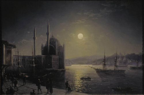 Noite enluarada no Bósforo (Ivan Aivazovsky) - Reprodução com Qualidade Museu