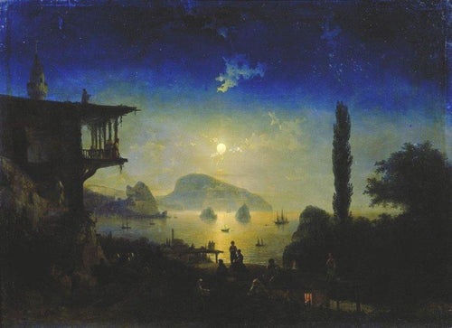 Noite Enluarada Na Crimeia. Gurzuf (Ivan Aivazovsky) - Reprodução com Qualidade Museu