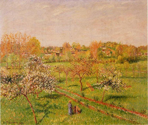 Manhã, macieiras floridas, Eragny (Camille Pissarro) - Reprodução com Qualidade Museu