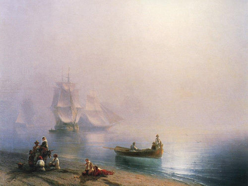 Manhã na Baía de Nápoles (Ivan Aivazovsky) - Reprodução com Qualidade Museu