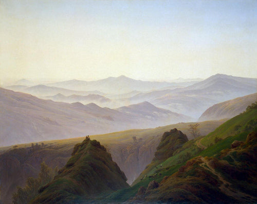 Manhã nas montanhas (Caspar David Friedrich) - Reprodução com Qualidade Museu