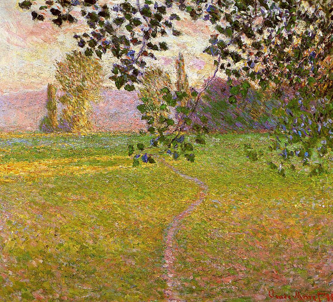 Paisagem matinal, Giverny (Claude Monet) - Reprodução com Qualidade Museu